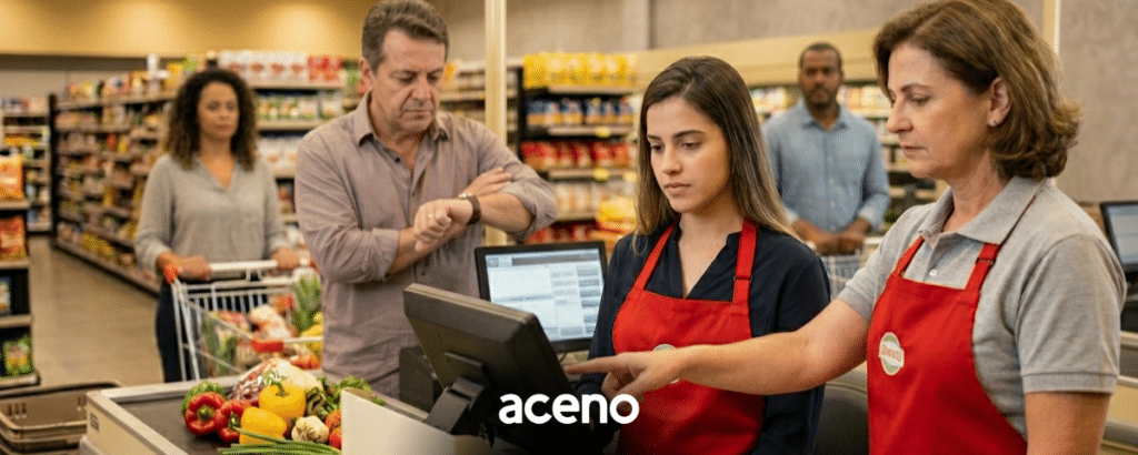 fiscal-caixa-supermercado-auxiliando-atendimento