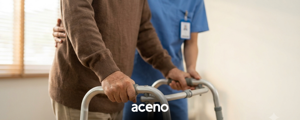 idoso andador hospital enfermagem