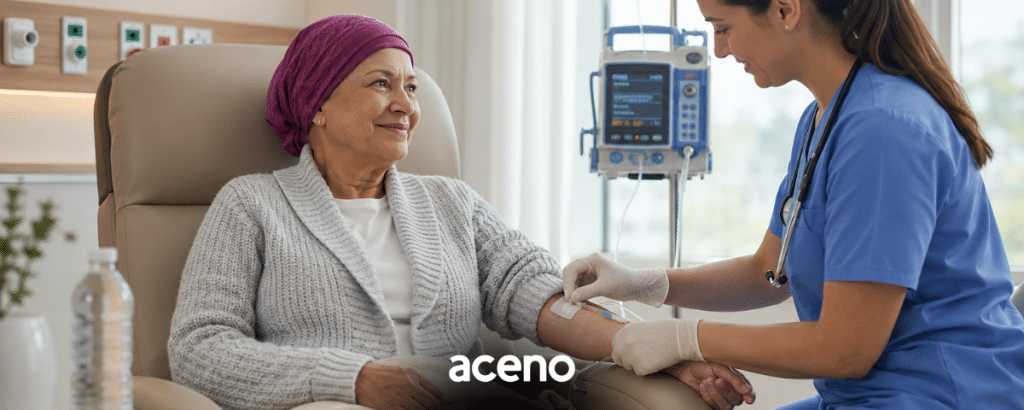 paciente em tratamento oncologia quimioterapia
